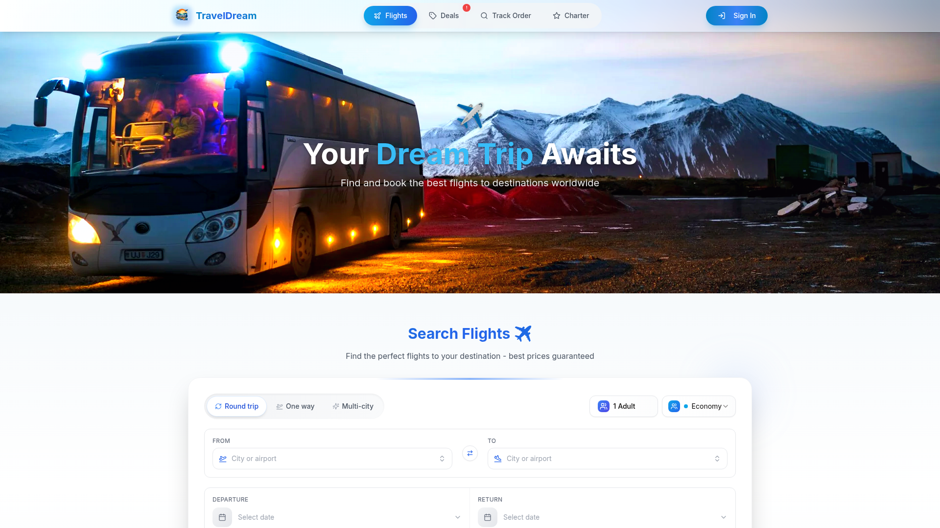 Travel Dream — Web Platform · Travel